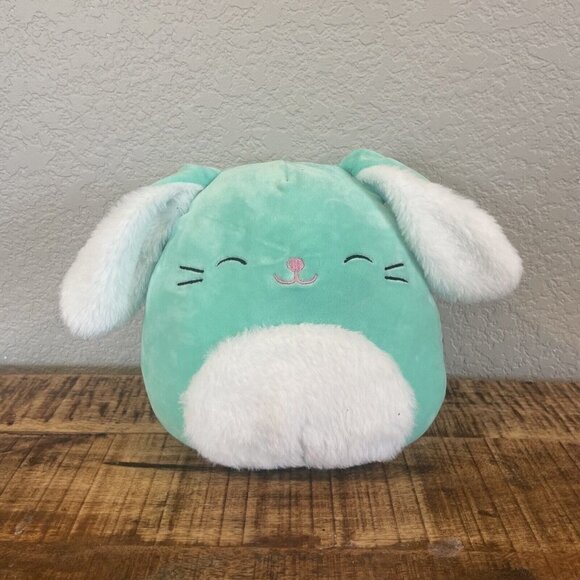 Sammy Bunny 8” SQUISHMALLOW Easter 2021 - Mint Green with Fur/fuzzy tummy - Picture 2 of 9